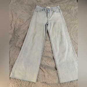 Elegant Light Blue Wide Leg Jeans for Women